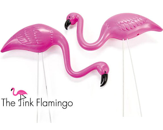2 Pink Flamingo Yard Ornaments Decorating Mini Flocking Classic Decoration