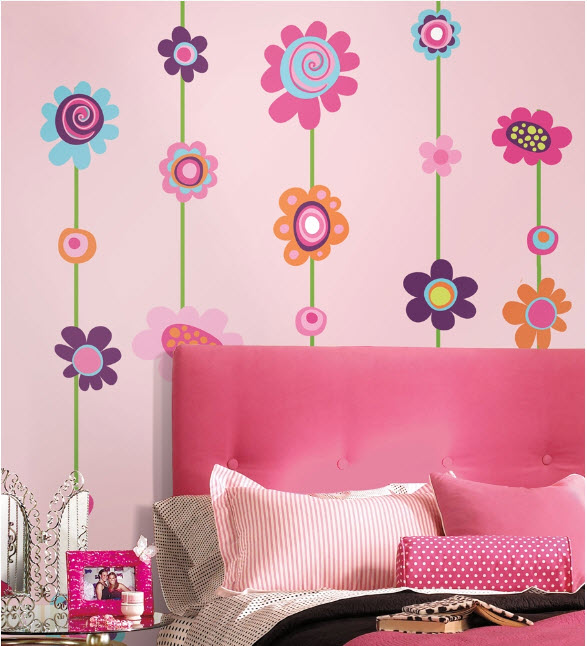 Flower Stripe 53" Giant Wall Stickers Room Decor Decals Borders Vines Girls Kids