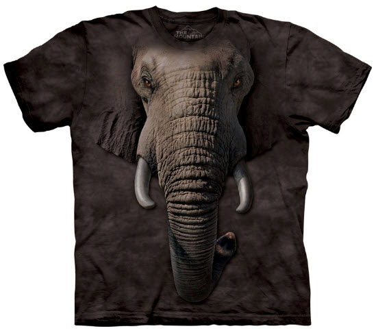 Elephant Head Big Face Tee T Shirt Zoo African Animal Child Large The Mountain